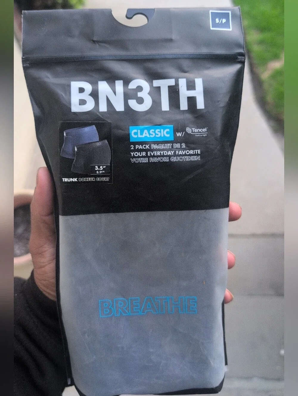 BN3TH Men’s Classic Trunk 2-Pack — Solid Black & Navy Size Small NWT